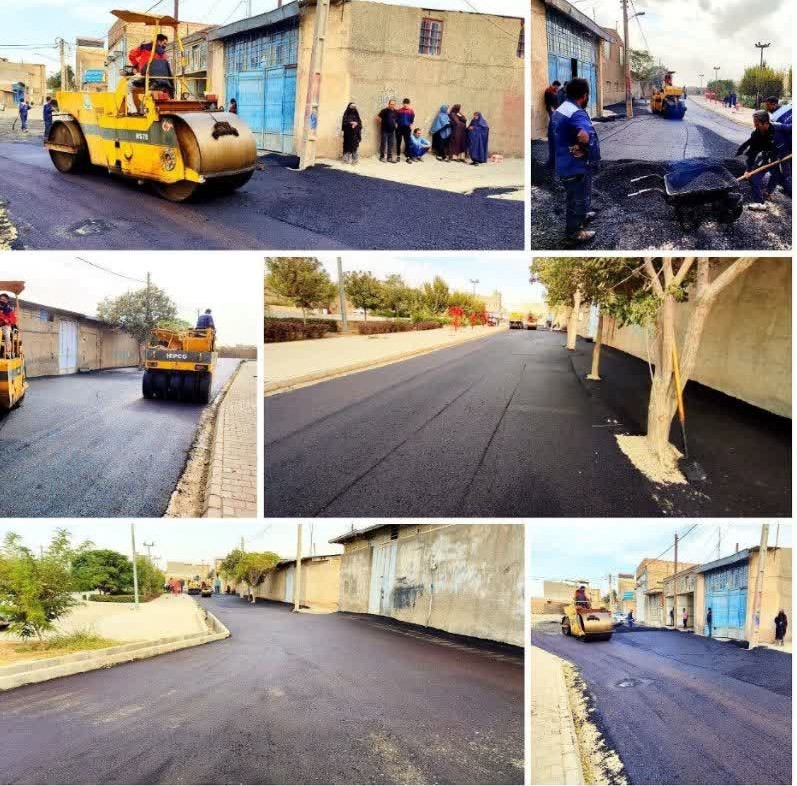خیابان هلال احمر در نیشابور آسفالت شد