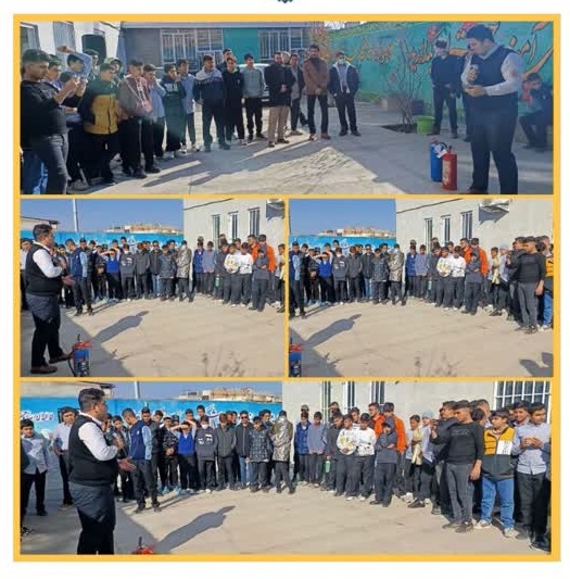 دانش آموزان آموزشگاه دانش پرور آموزش ایمنی و آتش نشانی را فرا گرفتند