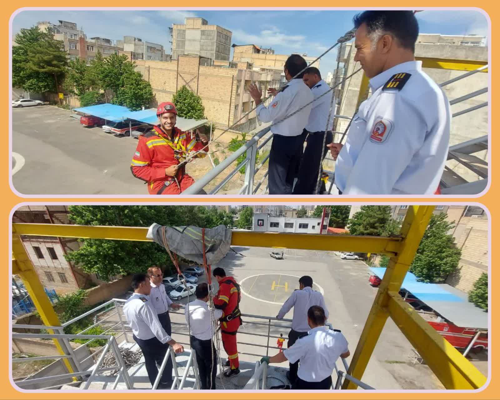 آتش نشانان و نجاتگران نیشابور مهارت های نجات مصدومان در حوادث چاه افتادگی را تمرین کردند